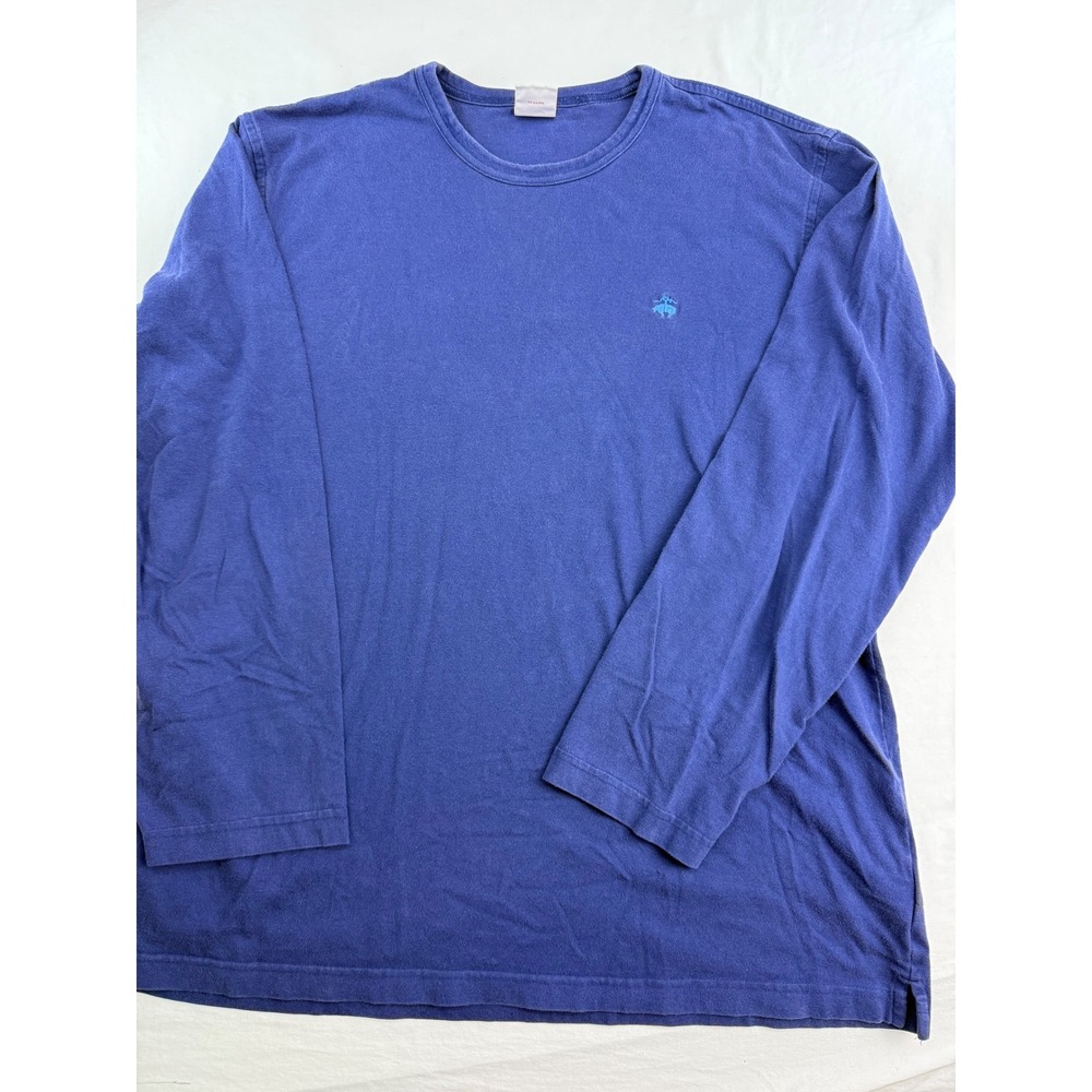 Brooks Brothers Mens Blue Long Sleeve Cotton Crewneck T-Shirt L Golden Fleece